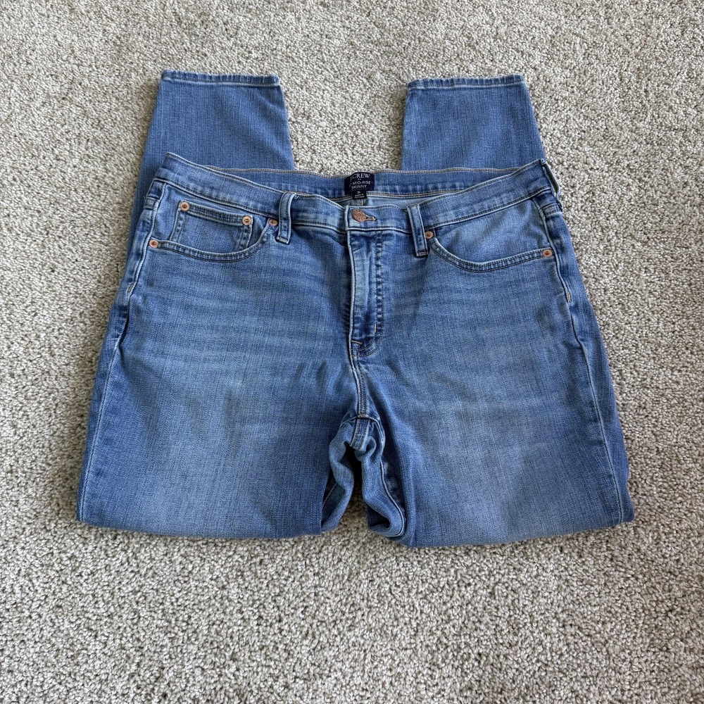 J.Crew 8" Skinny Jeans Womens 31 Med Wash Blue Slim Fit Stretch Denim Pants